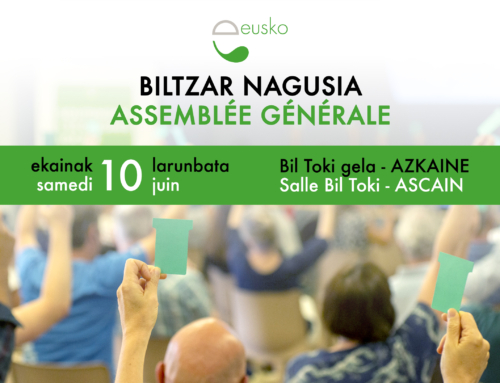 Assemblée Générale de l’Eusko le samedi 10 juin à Ascain