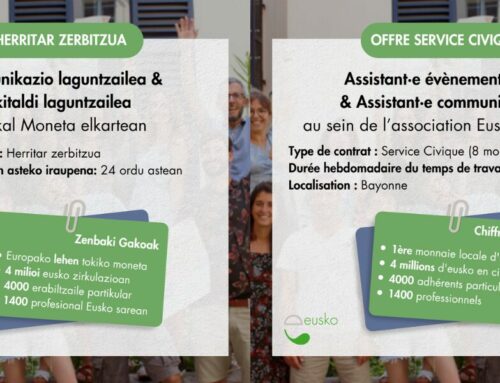 L’Eusko recherche deux personnes en mission de services civiques !